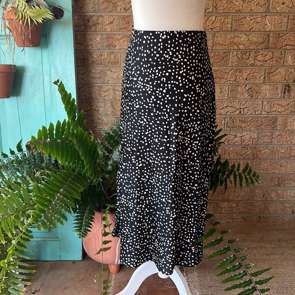 Satin midi skirt